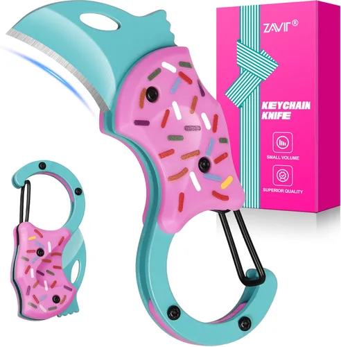 Miniatura 13 de ZAVIT Regalos para hombres, hermano, cuchillo de bolsillo pequeño para hombres, rellenos de calcetines de Navidad, llavero, cortador de caja