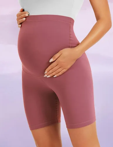 Miniatura 6 de BONVIGOR Pantalones cortos de maternidad sobre el vientre para ciclismo, entrenamiento, yoga, activo, atlético, embarazo, pantalones cortos de pijama
