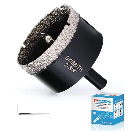 Miniatura 35 de DKIBBITH Juego de brocas de diamante de 5/8" con broca piloto - Paquete de 2 brocas de diamante de 5/8" con punta de diamante para agujeros