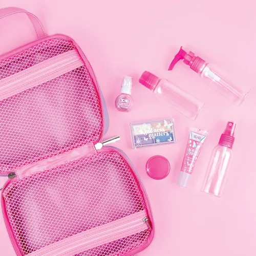 Miniatura 4 de 3C4G Juego de artículos de tocador y cosméticos de viaje para niños Butterfly Away con botellas de viaje aprobadas por la TSA, brillo de labios