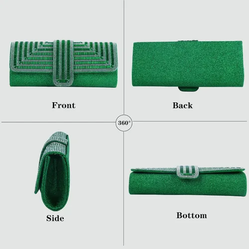Miniatura 2 de ELDA Bolsos de mano para mujer, bolsos de noche brillantes formales para fiesta, diamantes de imitación, boda, cóctel, baile de graduación