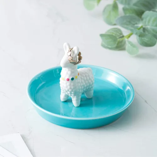 Miniatura 6 de WANYA Soporte de anillo de alpaca de cerámica para regalo del día de la madre, soporte de joyería de llama para mujer, decoración decorativa