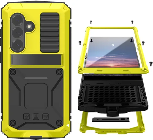 Miniatura 12 de Simicoo Samsung S22 - Funda de metal con protector de pantalla y protector de cámara, resistente a los golpes, con soporte, cubierta completa