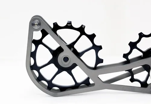 Miniatura 9 de OSPW - Jaula de sistema de polea de gran tamaño, compatible con SRAM eTap 11S, rodamientos sellados (negro)