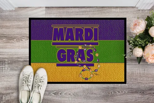 Miniatura 2 de Caroline's Treasures 8388MAT - Tapete de Mardi Gras de 18 x 27 pulgadas, para interiores y exteriores, para entrada, antideslizante, lavable