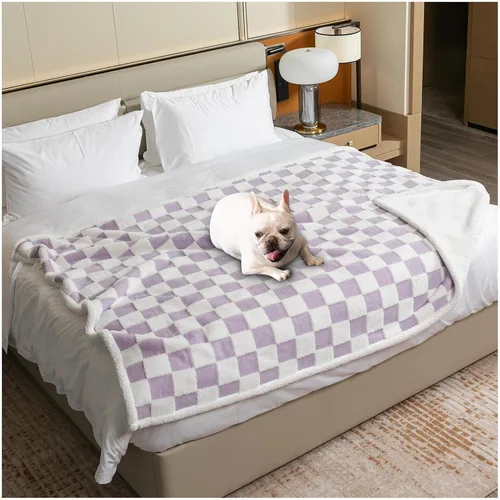 Miniatura 23 de Manta impermeable para mascotas, manta roja de perro para funda de cama, sofá, elegante manta jacquard para mascotas, para cachorros, gatos, rojo