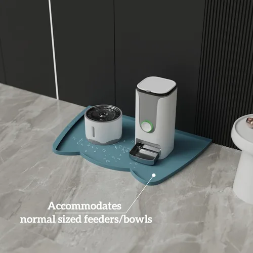 Miniatura 36 de OHMO - Tapete de silicona para alimentos para gatos, tapete de alimentación de mascotas para el piso, antideslizante e impermeable, bandeja de agua