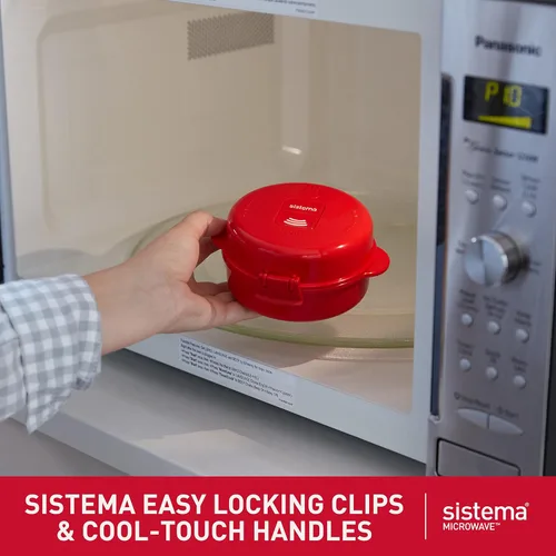 Miniatura 4 de Sistema 1117 Utensilio de cocina para cocinar huevos de manera fácil en el microondas, color rojo