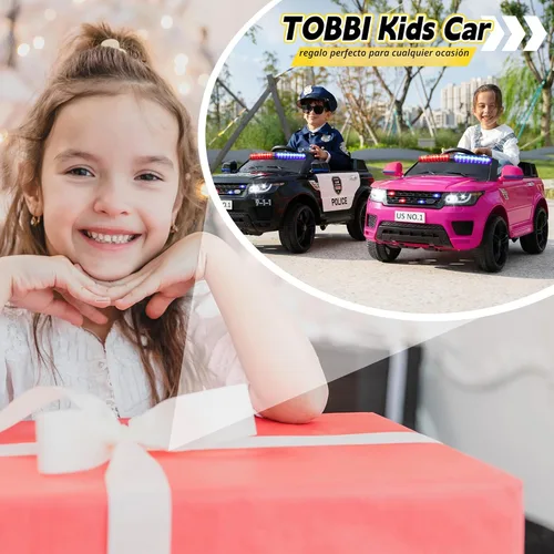 Miniatura 7 de TOBBI Coche de paseo para niños de 12 V con control remoto, funciona con pilas, autos eléctricos para niñas de 1 a 8 años para conducir