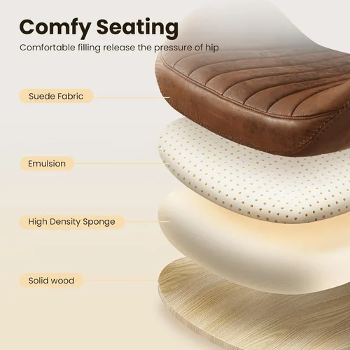 Miniatura 3 de Silla de escritorio de oficina en casa, silla de oficina moderna de mediados de siglo con soporte lumbar ajustable, silla ejecutiva de altura Marrón
