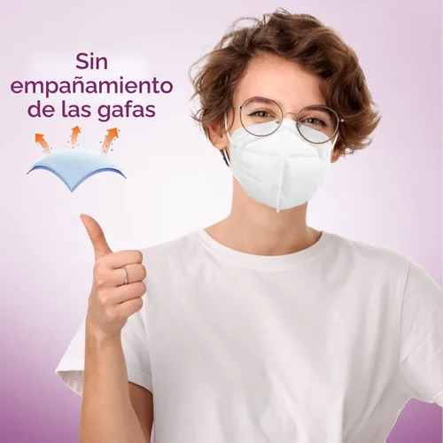 Miniatura 4 de Miuphro KN95 - Paquete de 25 mascarillas desechables de seguridad transpirables de 5 capas contra PM2.5, máscara desechable de protección Blanco