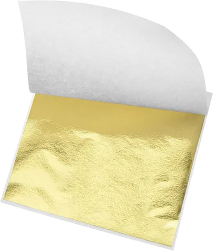 Miniatura 7 de MECCANIXITY Hoja de hoja dorada, papel de hoja negra, 3.3 x 3.1 pulgadas para decoración artística, esculturas, pintura, paquete de 100