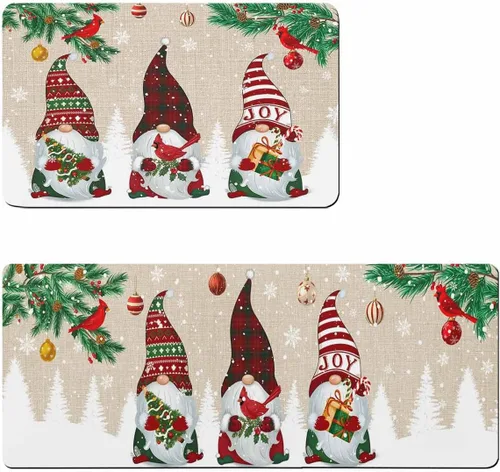 Tapete de baño de Navidad para bañera, antideslizante, de secado rápido y absorbente, tierra de diatomeas, fregadero de cocina, lavable, gnomos de