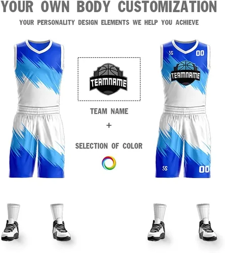 Miniatura 3 de Kit de jersey de baloncesto con degradado personalizado, nombre y número de equipo, uniformes deportivos personalizados para hombresjóvenes