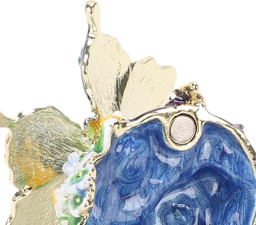 Miniatura 9 de Yosoo Exquisite Flower Enamel Jewelry Box, Zinc Alloy Decorative Jewelry Box Trinket Organizer for Rings Earrings