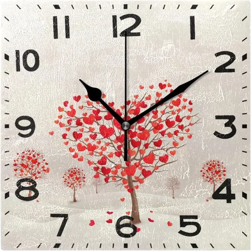 Miniatura 7 de Naanle Reloj de pared cuadrado con estampado de rocas en 3D, 8 pulgadas, funciona con pilas, reloj de escritorio analógico silencioso de cuarzo