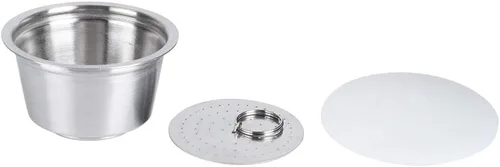 Miniatura 8 de Oumefar Relleno de café recargable, cápsulas de café reutilizables de acero inoxidable con tapa de silicona, taza de cápsula de café recargable