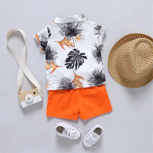 Miniatura 2 de PATPAT Baby Boy Summer Holiday Short-sleeve Shirt Set Infant Boy Shorts Set 3M-24Months