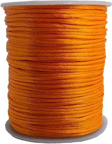 Miniatura 51 de 2.0mm Hilo de Cordón de Seda de Nylon para Cuentas de Macramé, Pulseras, Nudos Chinos, Collares, Joyería 109 Yardas (Verde Oscuro)