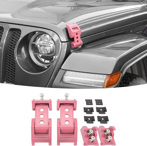 Miniatura 11 de Juego de pestillo de capó de acero inoxidable Compatible con Jeep Wrangler JK JKU 2007-2018/para Jeep Wrangler JL JLU 2018-2025 y Jeep Gladiator JT