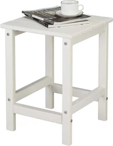 Miniatura 11 de Mesa auxiliar de patio, mesa de patio compuesta para piscina, mesas auxiliares de polietileno de alta densidad para patio trasero, piscina, Negro