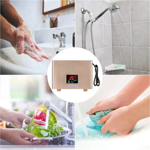 Miniatura 7 de Calentador de agua eléctrico sin tanque de 110 V 3000 W bajo fregadero bajo demanda calentador de agua caliente instantáneo para cocina baño lavado