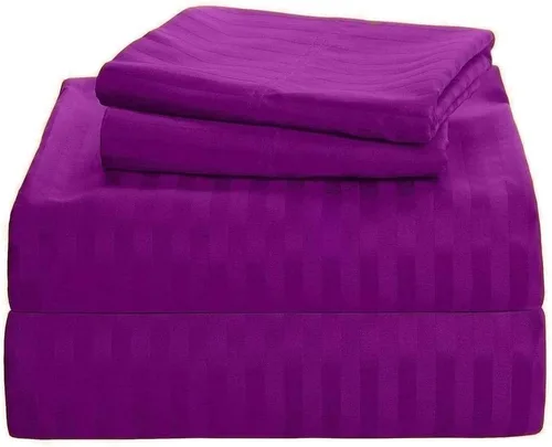 Miniatura 8 de Juego de sábanas de lujo de 600 hilos para sofá cama – Pima algodón 4 piezas sofá doble negro sólido ajuste hasta 5 pulgadas de profundo bolsillo