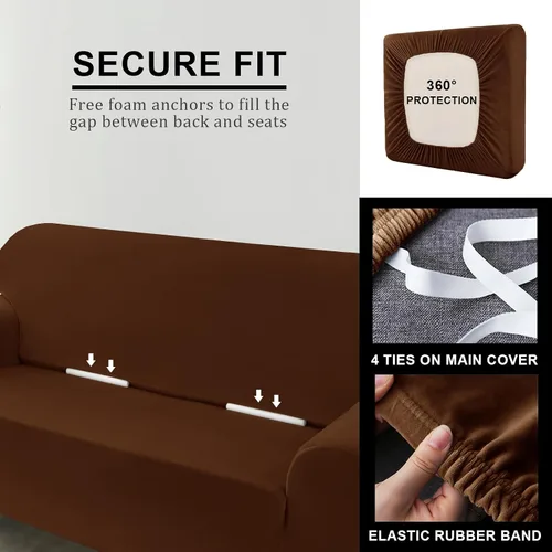 Miniatura 125 de Funda para Sofá de Terciopelo, Fundas Elásticas para Sofá para Funda Principal Separada/Respaldos y Cojines de Asiento, Funda para Sofá, para Fundas