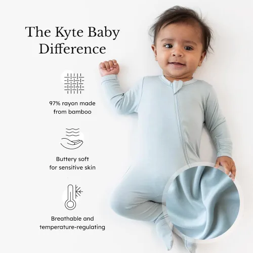 Miniatura 106 de KYTE BABY Pies unisex con cierre de cremallera, rayón hecho de bambú, 0-24 meses