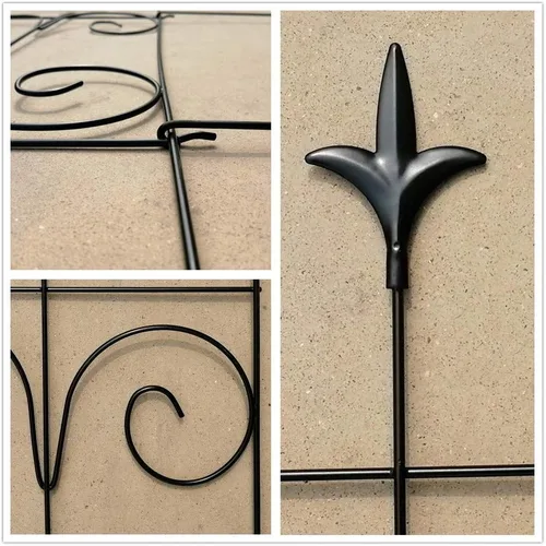 Miniatura 4 de Valla de jardín decorativa negra de 32 pulgadas x 20 pies (16 paneles), valla de borde plegable, valla de alambre plegable decorativa, barrera