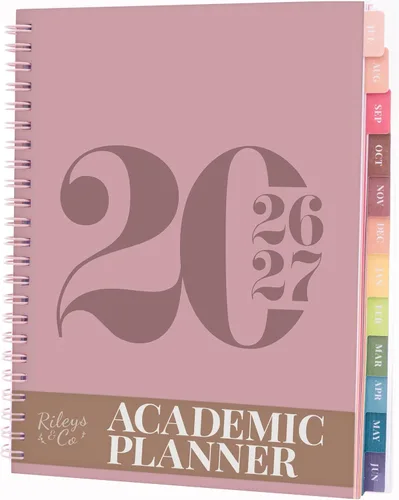 Miniatura 13 de Rileys - Agenda académica 2026-2027, agenda diaria, semanal y mensual, julio de 2026 a junio de 2027, páginas de notas para estudiantes