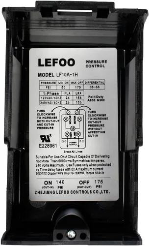 Miniatura 6 de Lefoo Compresor de aire del control del interruptor de presión 140-175 solo puerto resistente 26 amperios LF10A-1H-1-NPT1/4-140-175
