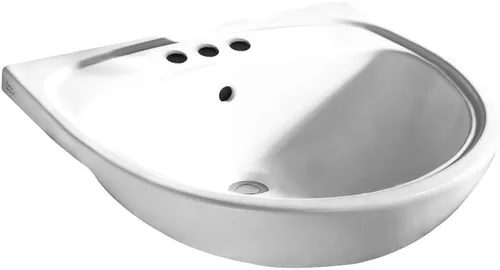 American Standard 9960.403.020 Mezzo - Fregadero semiencimera con espacio de grifo de 4 pulgadas y desbordamiento trasero para fregaderos de