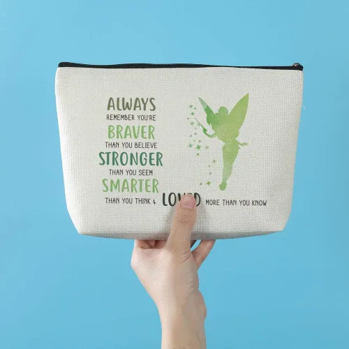 Miniatura 2 de Azteoiz Regalos inspiradores para mujeres, bolsa de maquillaje con cremallera para mujeres y niñas, You Are Braver Stronger Smarter Than You Think