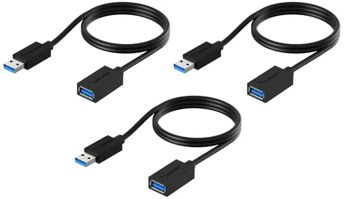 Miniatura 15 de SABRENT Cable de Extensión USB 3.0 22AWG - A-Macho a A-Hembra [Blanco] 10 Pies (CB-301W)