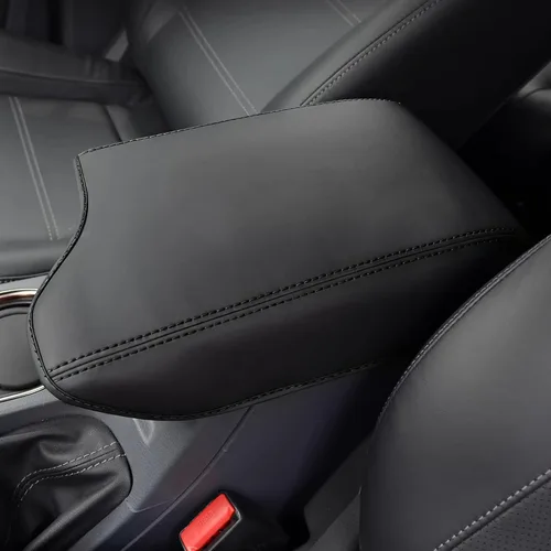 Miniatura 23 de AOMSAZTO Fundas para consola para 2008-2014 Toyota Highlander Fundas para reposabrazos para Toyota Highlander Negro con costuras negras