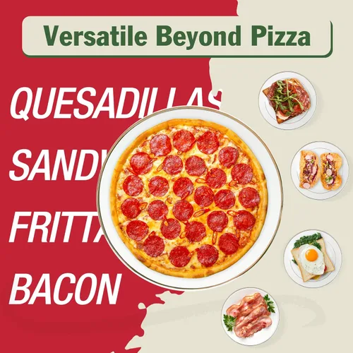 Miniatura 2 de KEINVE Máquina de pizza de 1000 W, plancha 2 en 1 para interiores y cocina de pizza, placa antiadherente abierta de 8.5 pulgadas de 180°