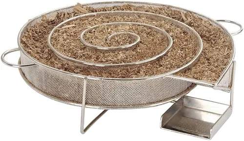 Generador de humo frío en espiral de 8 pulgadas en parrilla o ahumador, bandeja de ahumador de pellets de acero inoxidable para ahumar en frío y