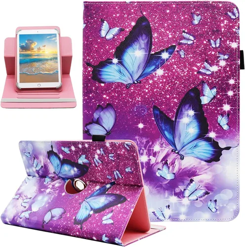 Miniatura 14 de Funda universal para tablet Android de 7 y 8 pulgadas, Dluggs de piel sintética, con soporte giratorio de 360 grados y múltiples ángulos