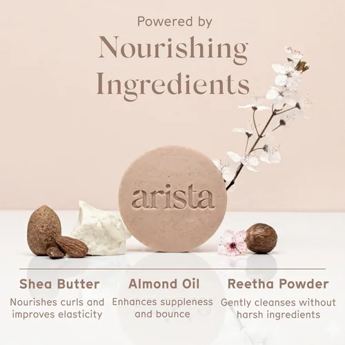 Miniatura 4 de Barra de champú con cabello rizado, aceite de almendras dulces, polvo de fruta Reetha y manteca de karité, hidratante para cabello rizado
