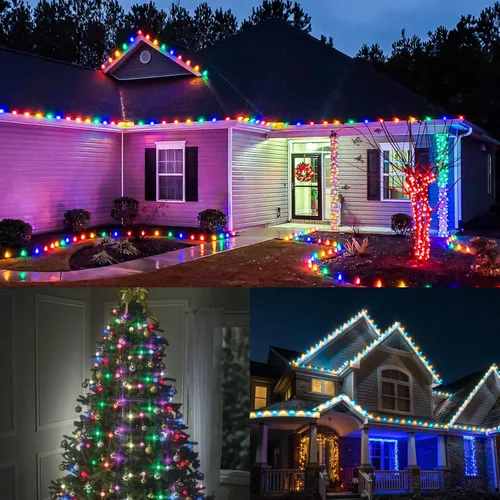 Miniatura 8 de Cadena de luces de Navidad C9 de 25 pies, enchufes de luz E17 con separación de 12 pulgadas, juego de cadena de luces C9 blanco para decoración