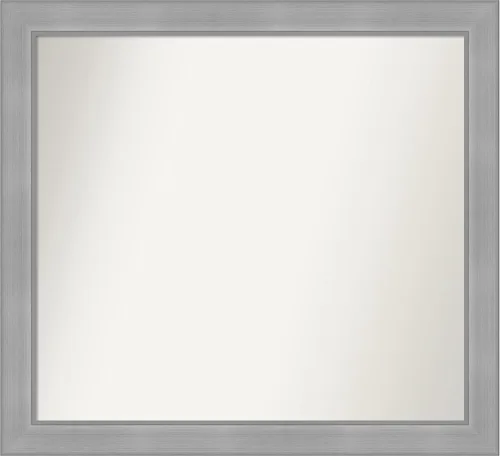 Miniatura 90 de Amanti Art Espejo de baño plateado para sobre el fregadero, 24 x 24 pulgadas, espejo cuadrado de peltre forjado a medida, marco de madera casual