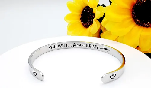 Miniatura 242 de Pulseras inspiradoras para mujer, joyería de acero inoxidable, con refranes, pulsera motivacional con mensaje oculto, pulseras grabadas para mejor