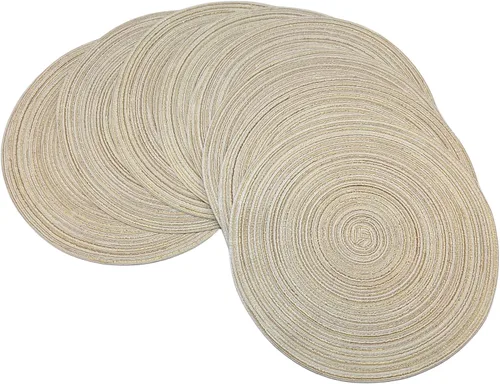 Miniatura 19 de WAZAIGUR - Manteles individuales redondos para mesa de comedor (tela resistente al calor, antideslizantes, 14 pulgadas de diámetro)