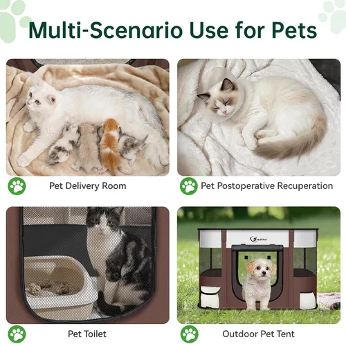 Miniatura 3 de Siedihit Corralito para Perros y Gatos, Corralitos Portátiles para Mascotas y Cachorros para Jaula de Viaje al Aire Libre, Uso Interior Después