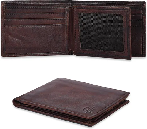 Carteras RFID delgadas para hombres - Cartera de bolsillo frontal de piel genuina