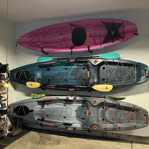 Miniatura 7 de Aweilan Ganchos de almacenamiento de garaje resistentes, estante de kayak de brazo jumbo de 15 pulgadas, ganchos de pared resistentes para canoa