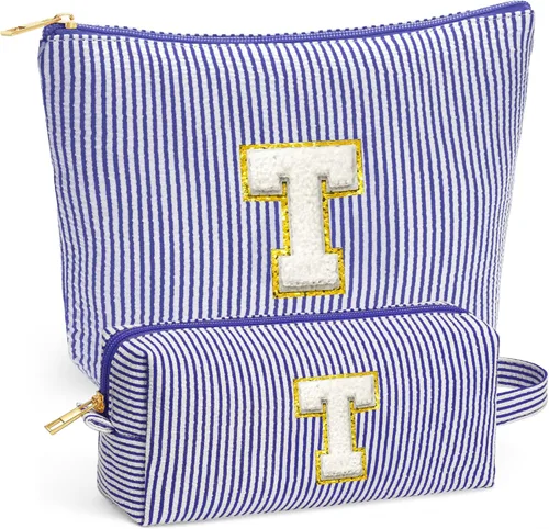 Miniatura 36 de Set de Bolsos de Maquillaje de Viaje - Bolso Inicial de Aseo de Viaje, Bolso de Cosméticos Portátil Bolso de Maquillaje de Viaje con Artículos Azul