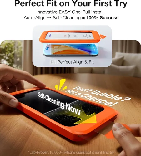 Miniatura 6 de UltraGlass Top - Vidrio 9H+ para protector de pantalla iPhone 13 Pro Max, a prueba de roturas con grado militar y duradero, vidrio templado