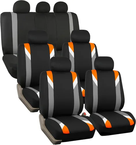 Miniatura 10 de Fundas para asientos en 3 filas modernas de alta calidad FH GROUP FH-FB033217 color beige y negro, para la mayoría de los autos, camionetas, SUV